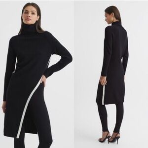 REISS Elle Color Blocked Roll Neck Tunic Size XL NWT Wool Cashmere